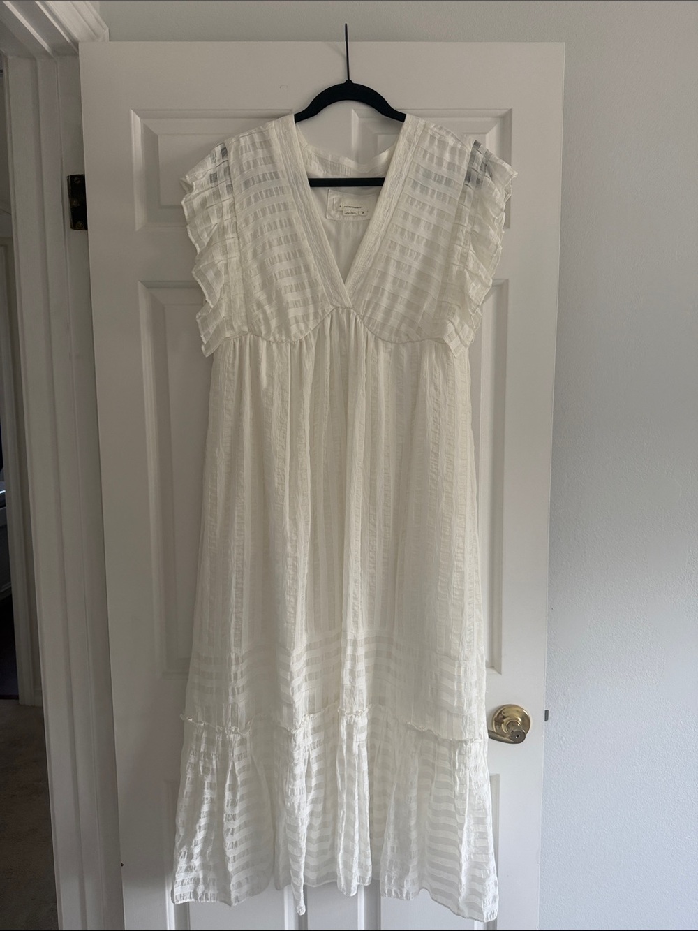 By Anthropologie V-Neck Ruffled Tiered Babydoll Dress